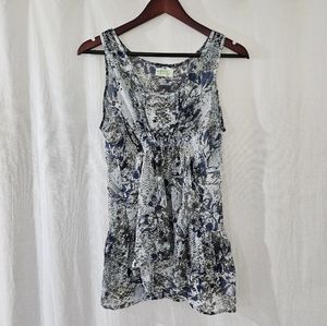 Selena Gomez Blue and White Floral Tank Top